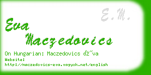 eva maczedovics business card